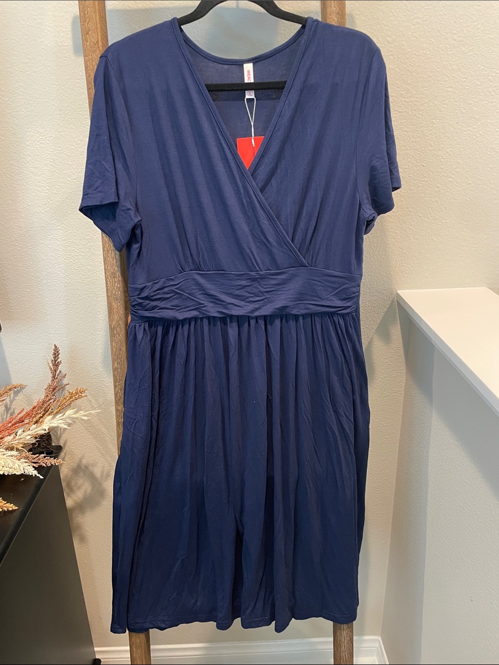 Women’s Navy Wrap-Style Dress